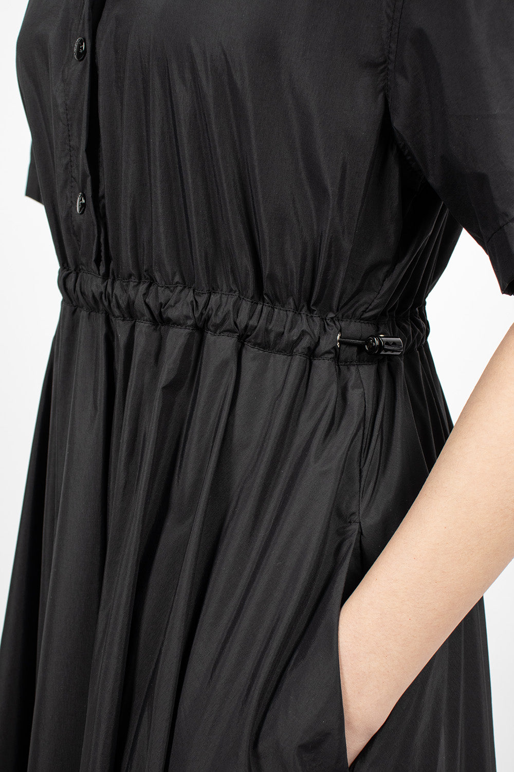 Black Poplin Shirt Dress.