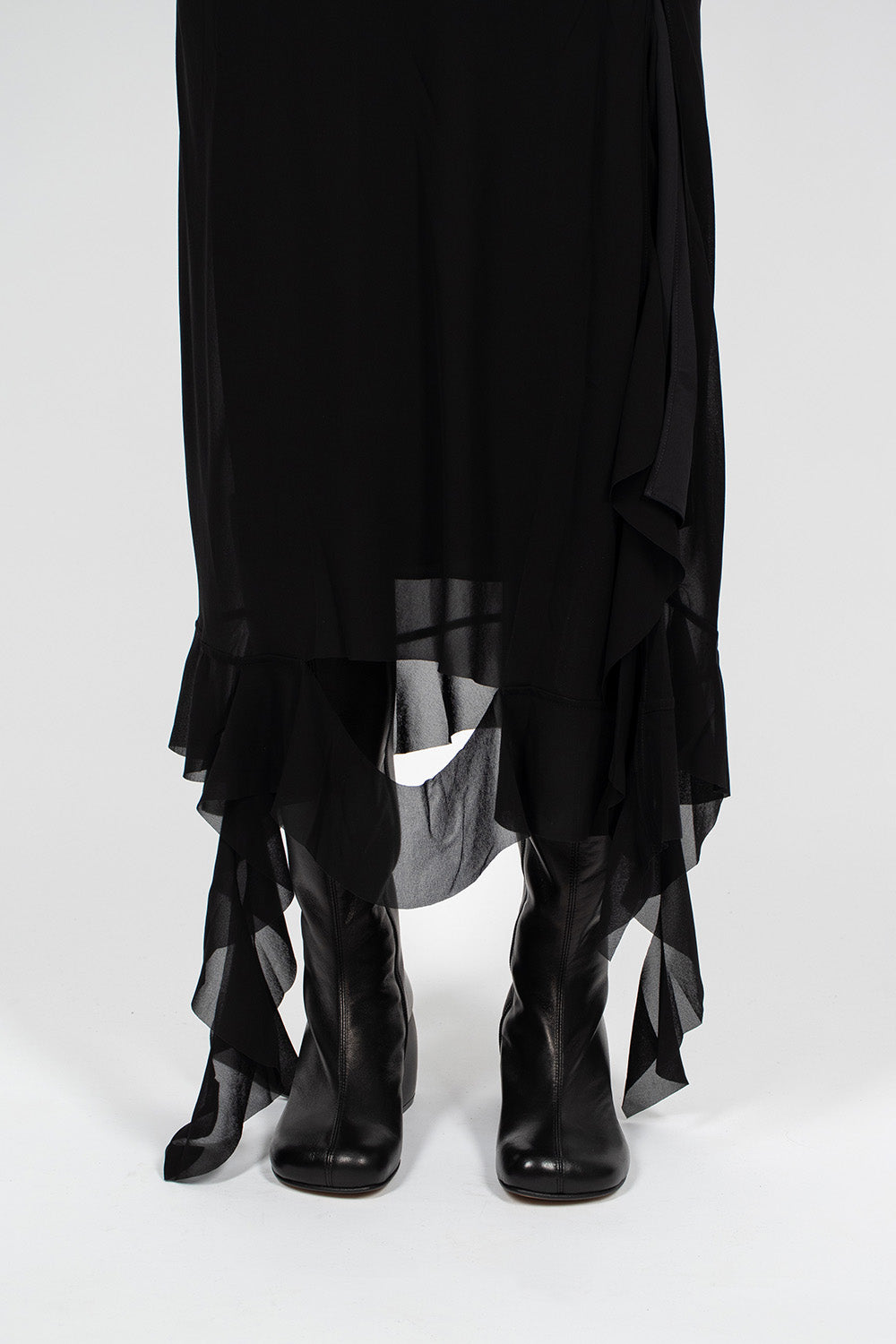 Black Ruffle Strap Dress.