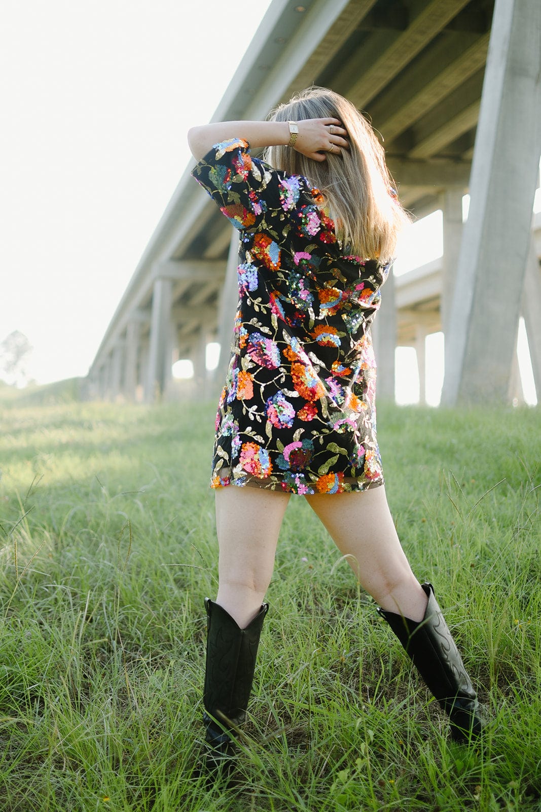 Black Sequin Shirt Dress