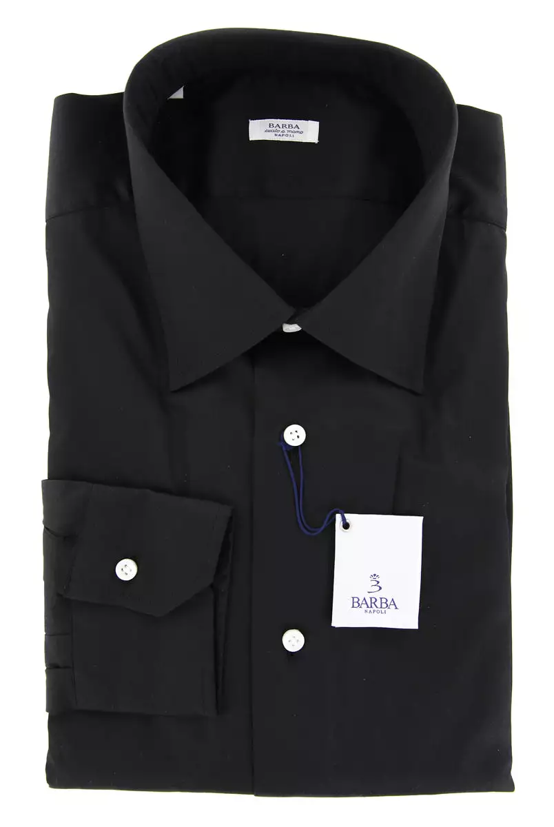 Black Slim Fit Shirt - Barba Napoli