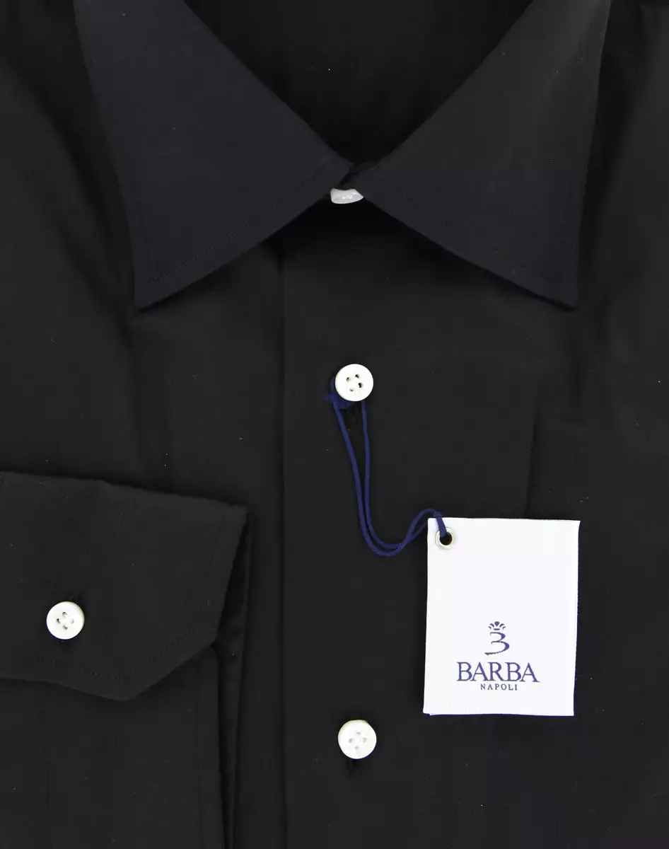 Black Slim Fit Shirt - Barba Napoli