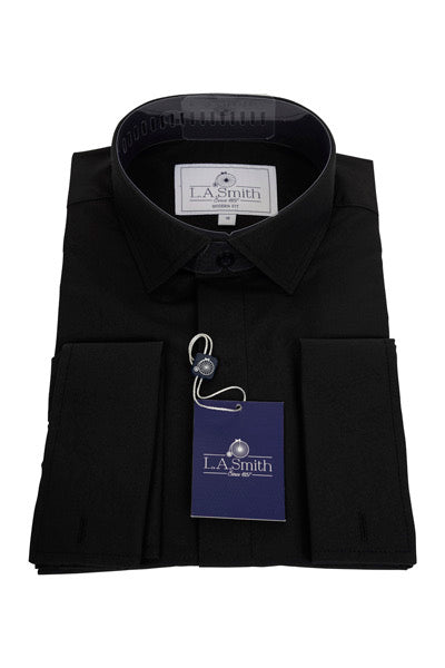 Black Standard Collar Shirt