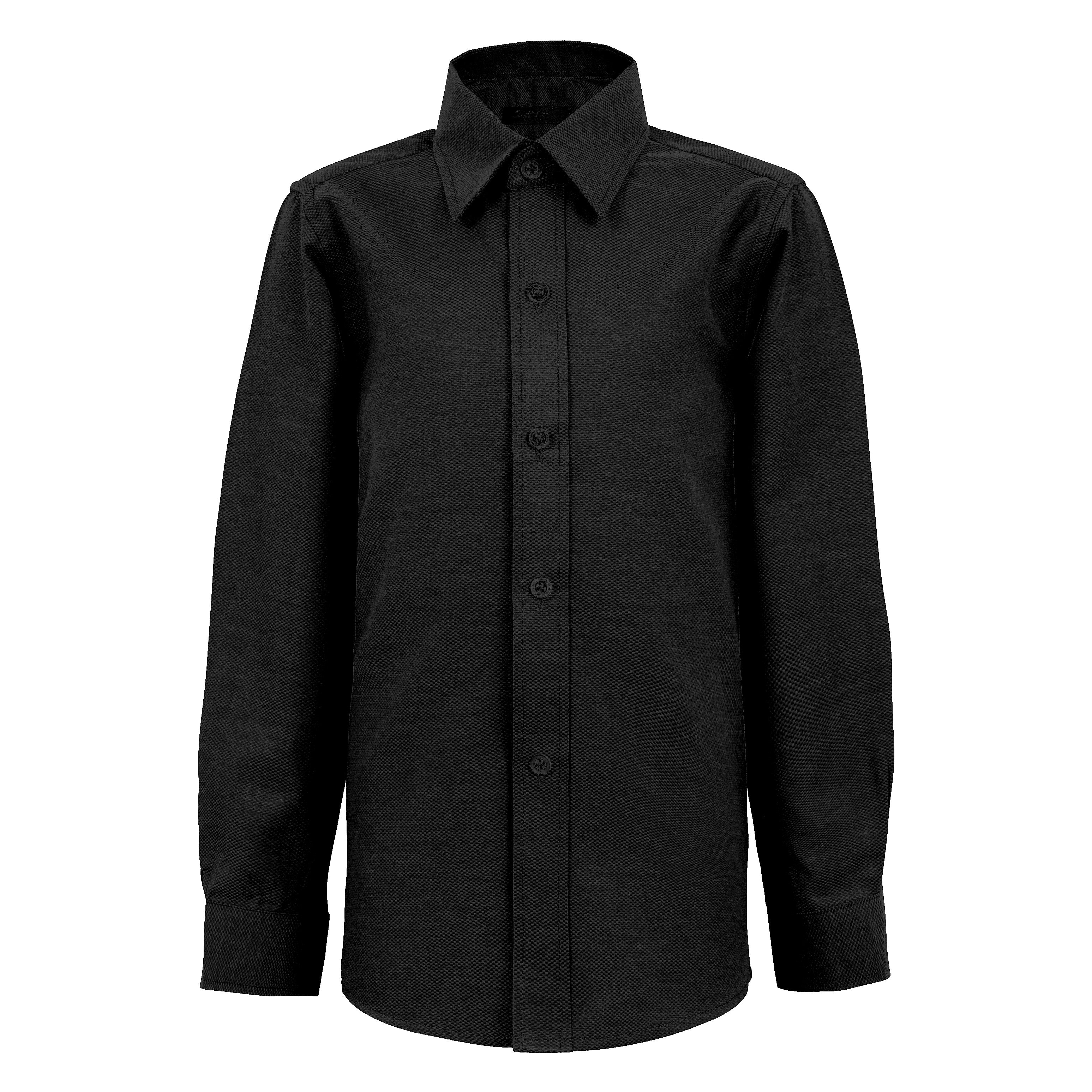 Black Textured Dress Shirt for Boys