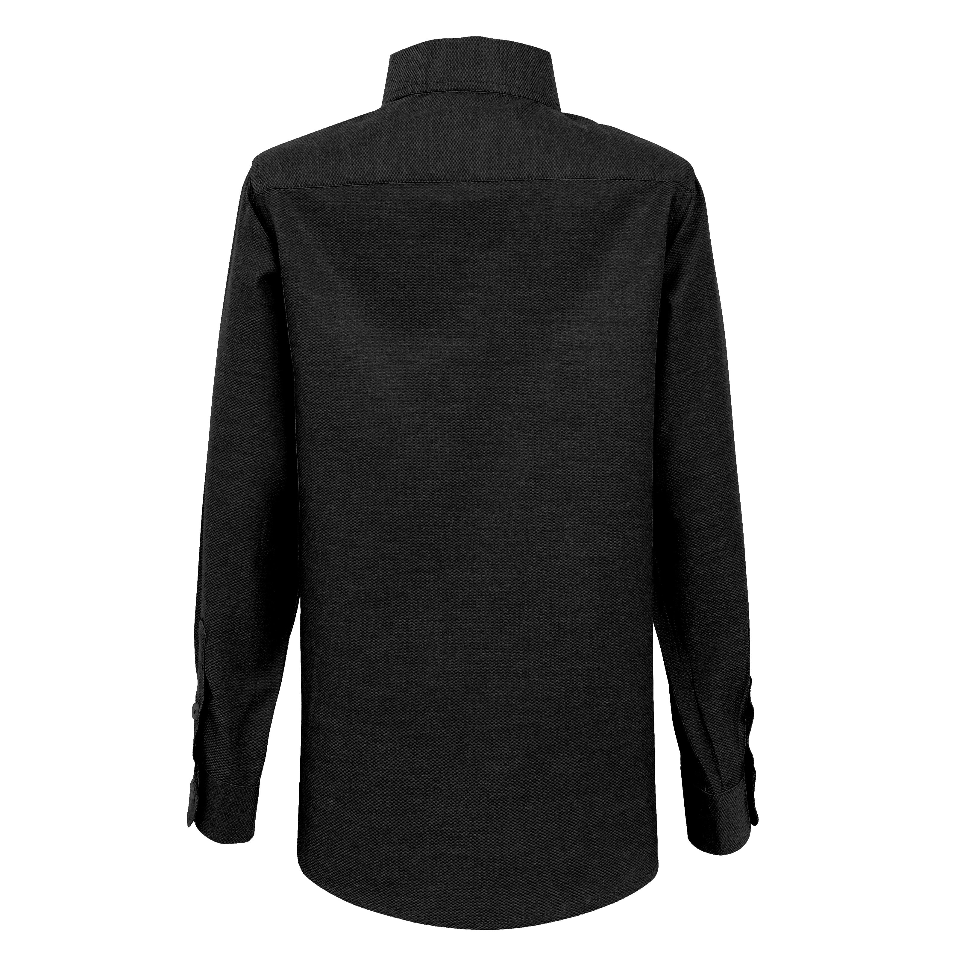 Black Textured Dress Shirt for Boys