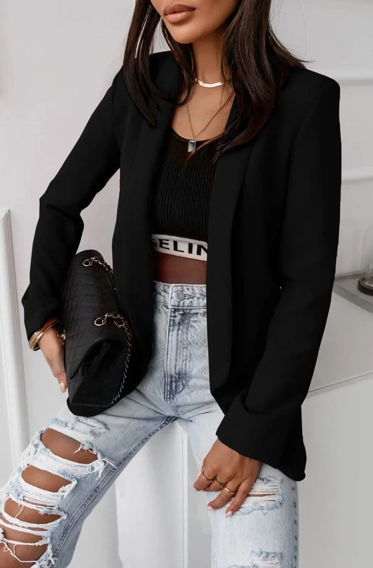 Black Oversized Carerra Blazer Jacket