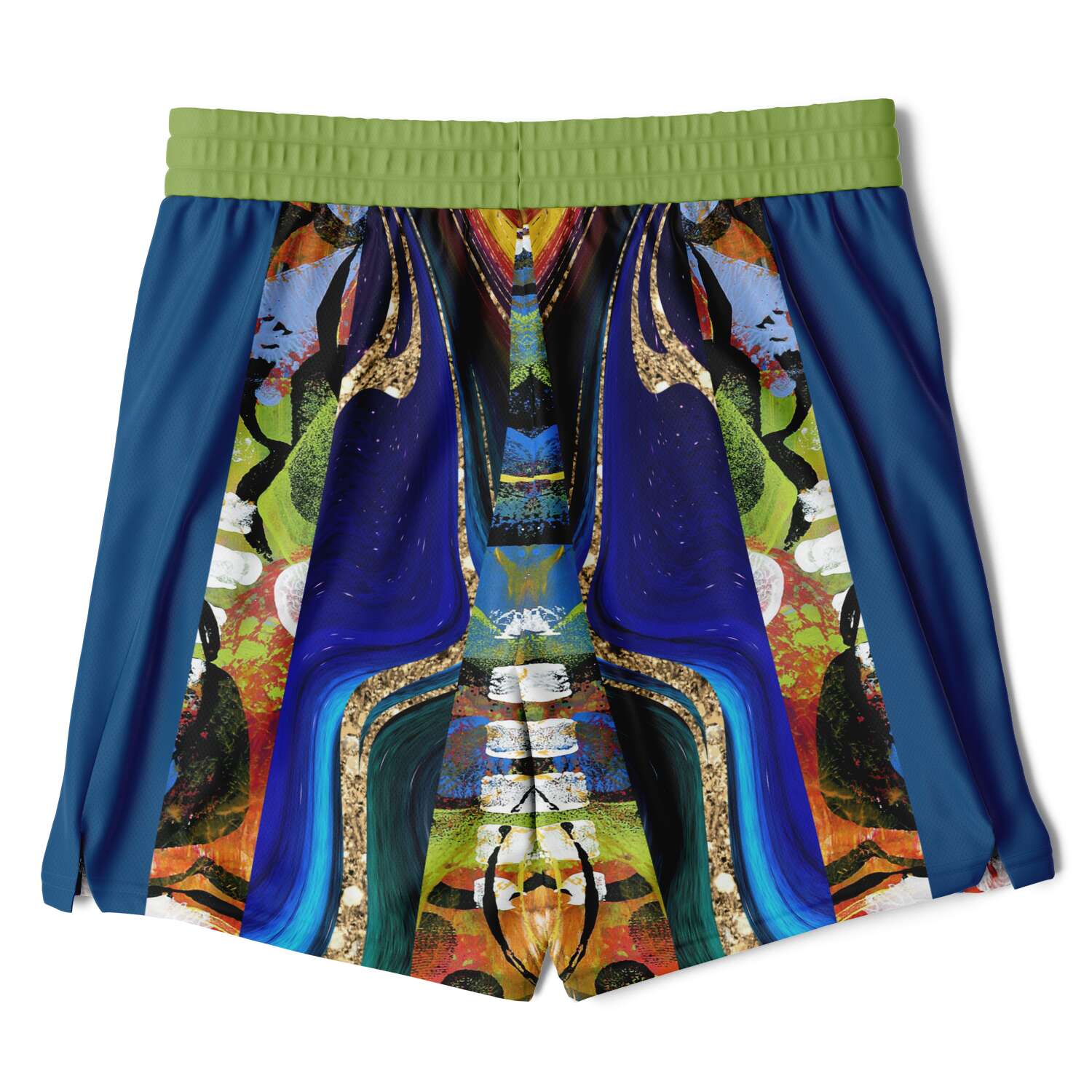 Blue Barcelona swirl compression shorts