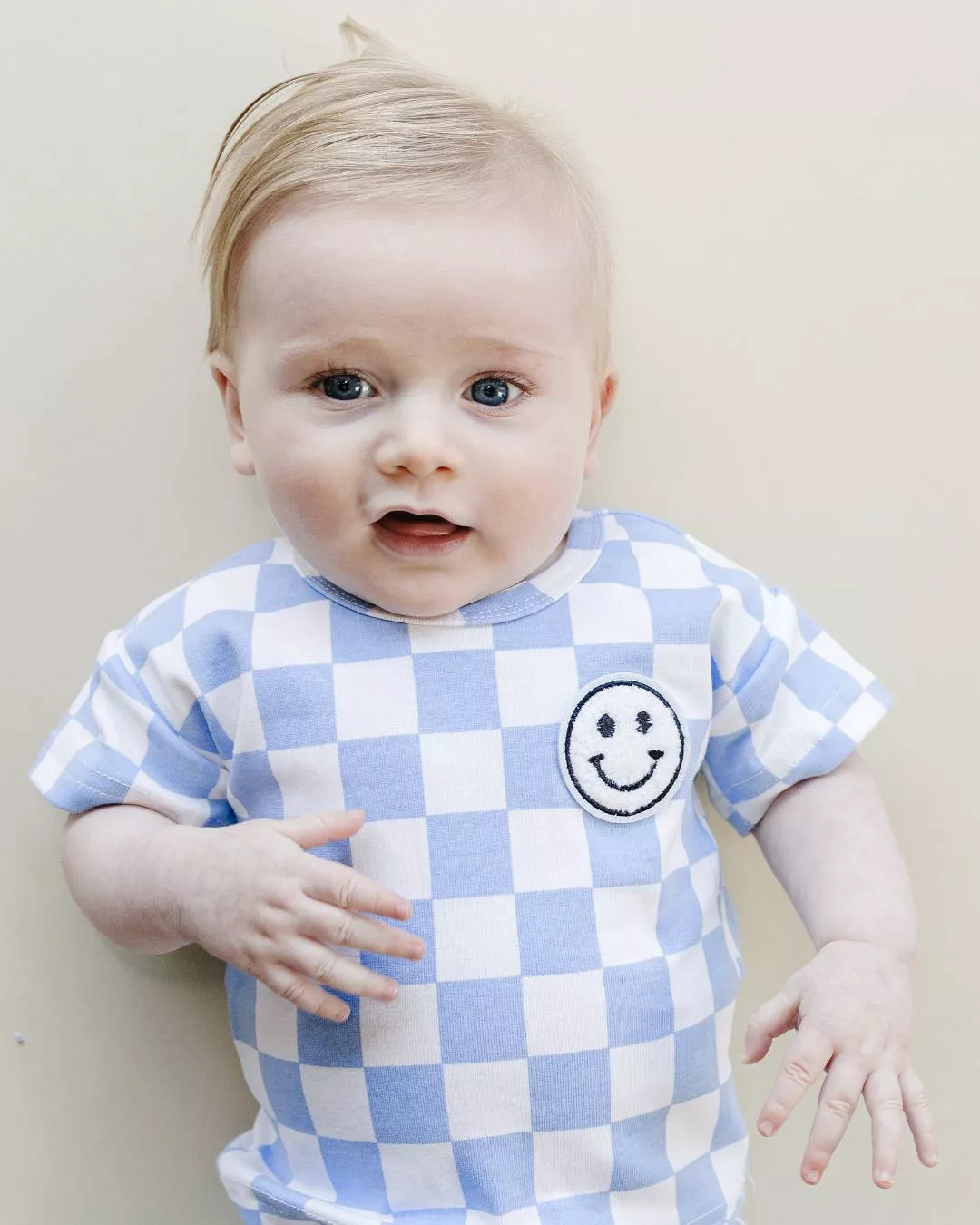 Blue Checkered Shorts Set