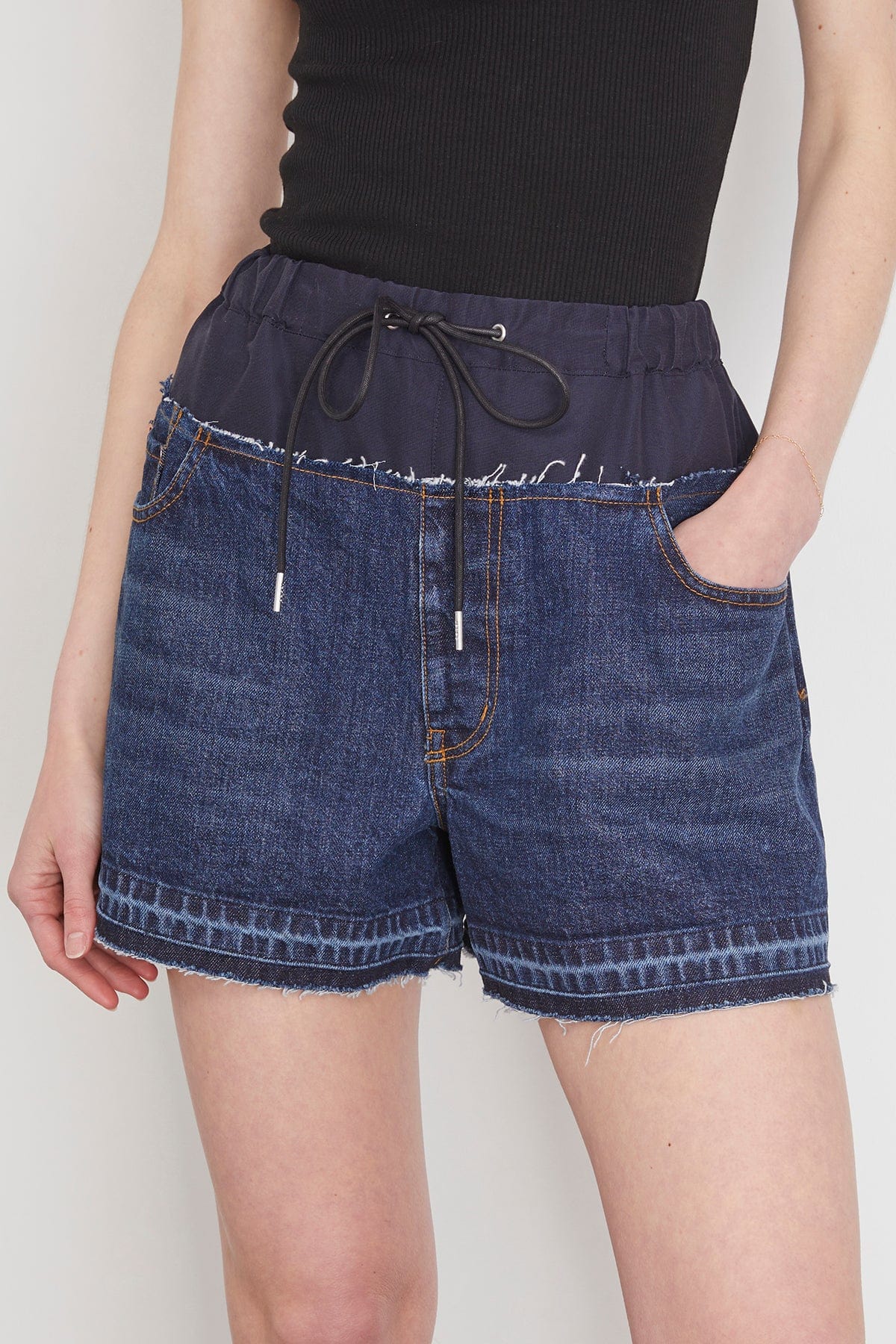 Blue denim shorts