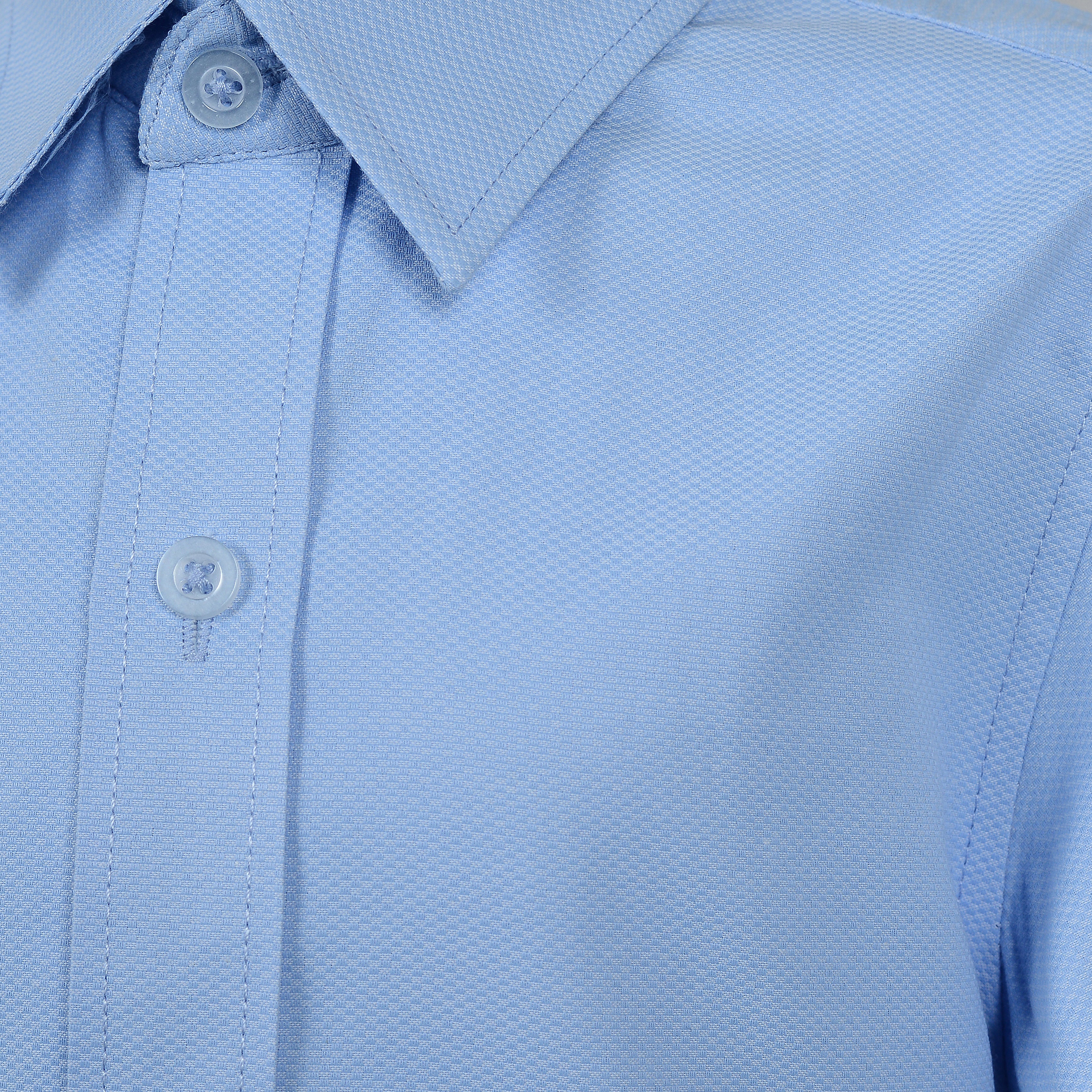 Blue Textured Boys Dress Shirt