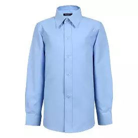 Blue Textured Boys Dress Shirt