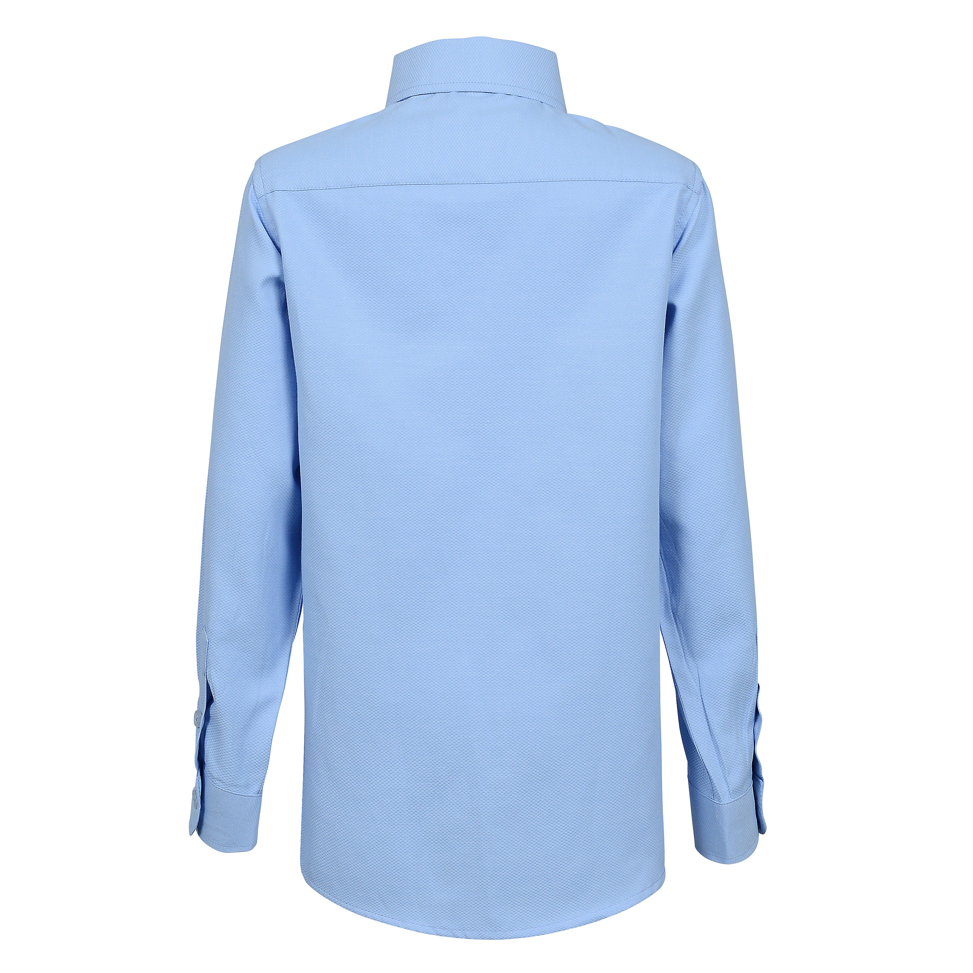 Blue Textured Boys Dress Shirt