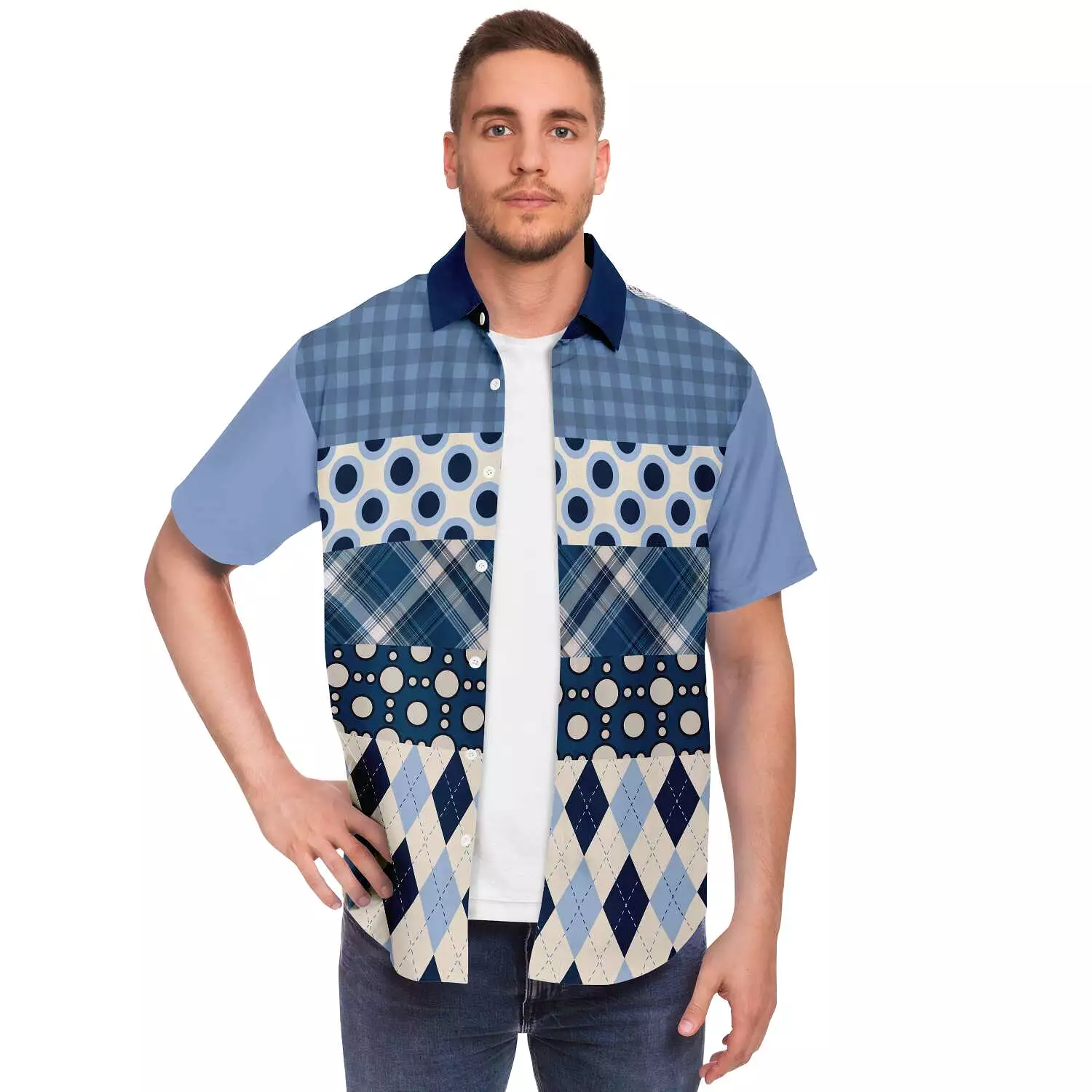 Blueberry Hill Button Down Short Sleeve Shirt