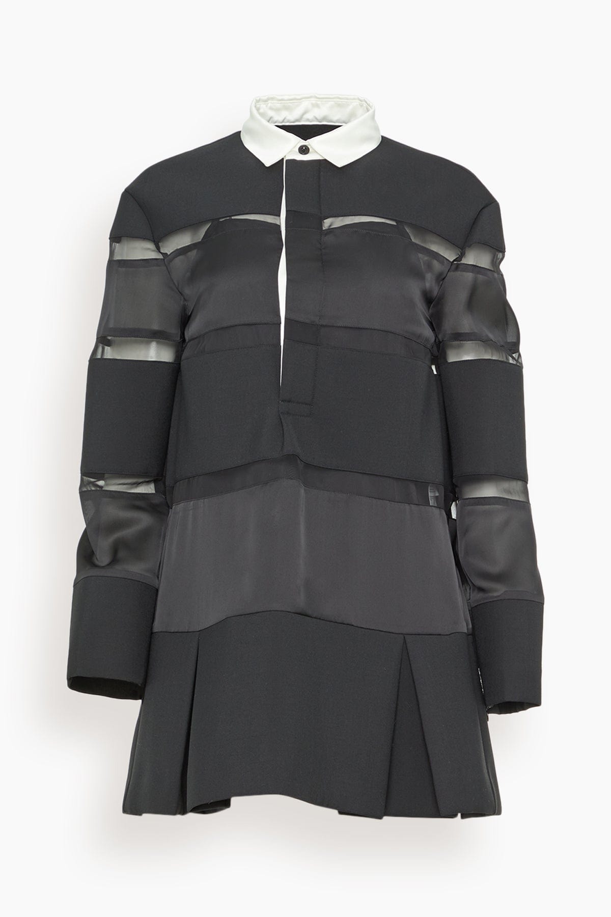 Bonding Rugby Shirt Dress - Black