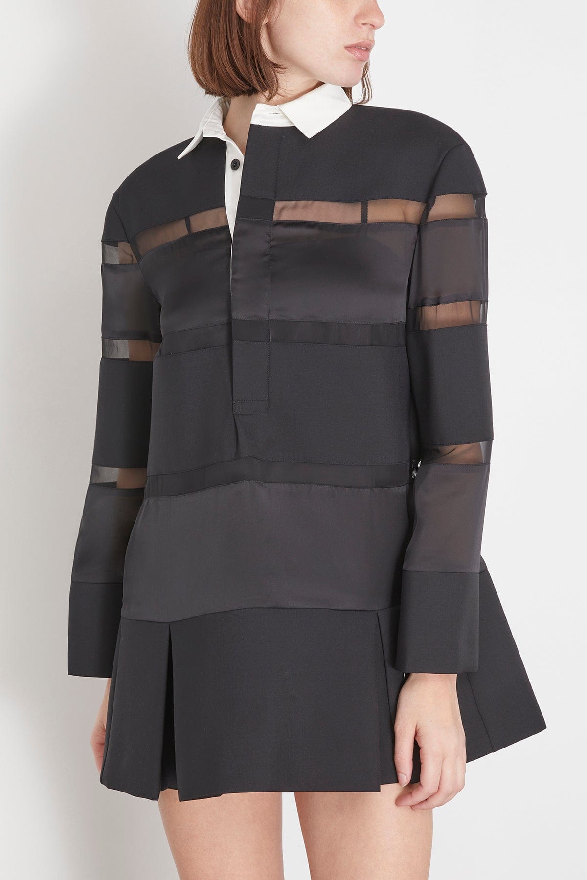 Bonding Rugby Shirt Dress - Black