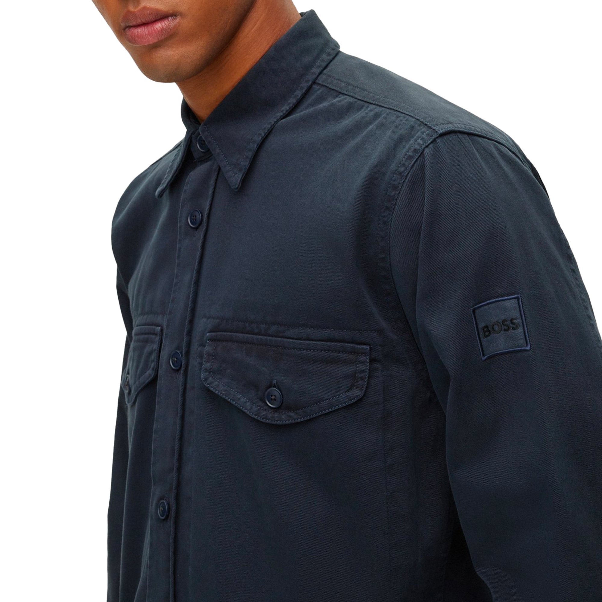 Boss Lovelock Overshirt - Navy | Shop Now