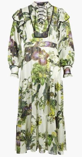 Botanical Floral Midi Dress