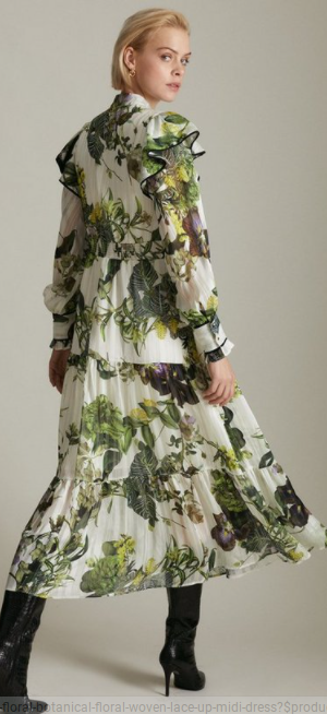 Botanical Floral Midi Dress