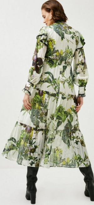 Botanical Floral Midi Dress