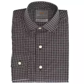 Boys Charcoal Mini Check Button Down Shirt