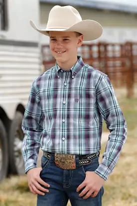 Boys' Plaid Long Sleeve Shirt