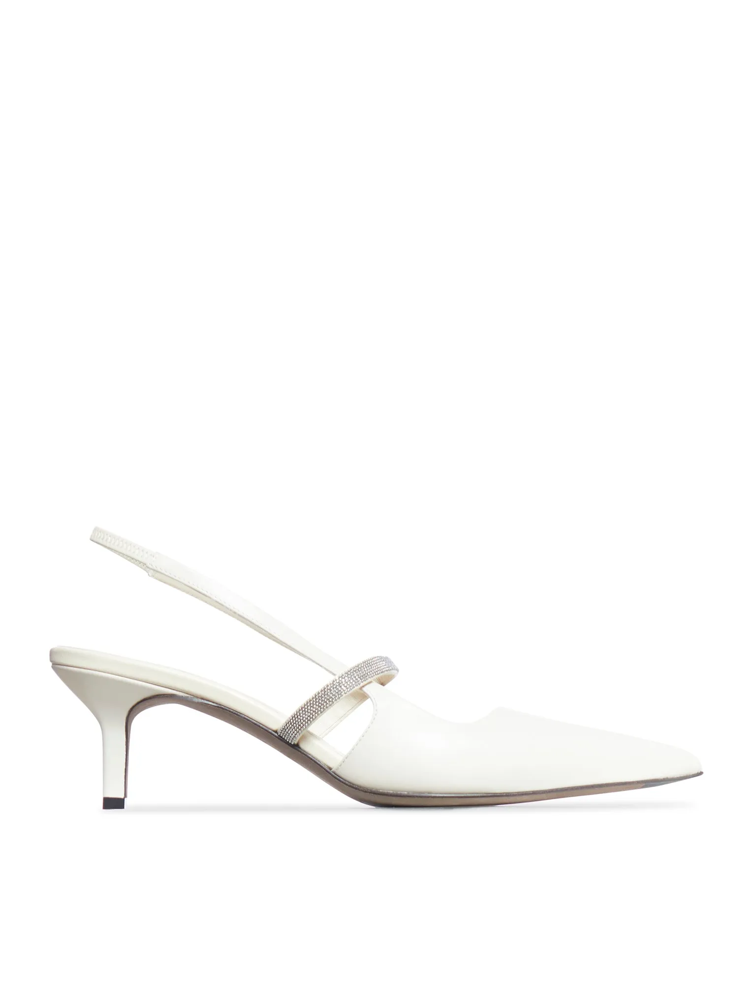 Cucinelli leather slingback.