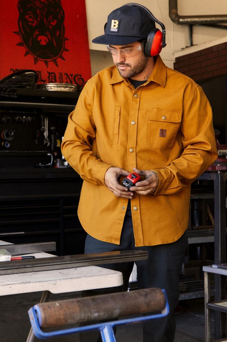 Builders Stretch Long Sleeve Overshirt - Golden Brown