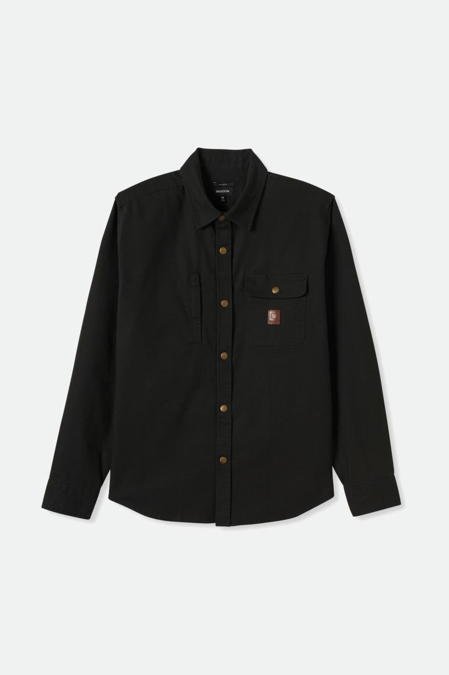 Builders Stretch Long Sleeve Overshirt - Washed Black