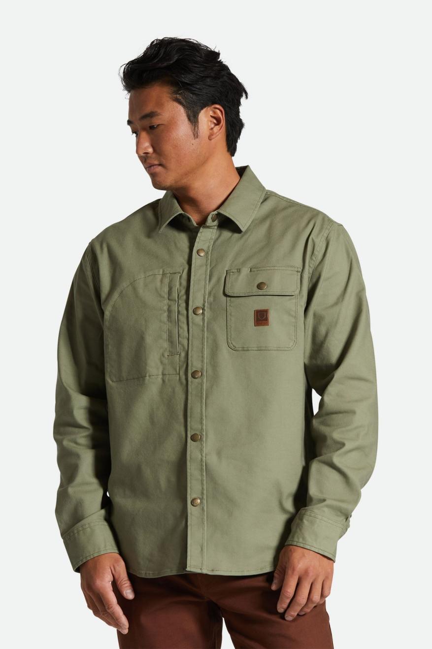 Builders Stretch Overshirt - Olive Surplus: Woodworkers Workwear