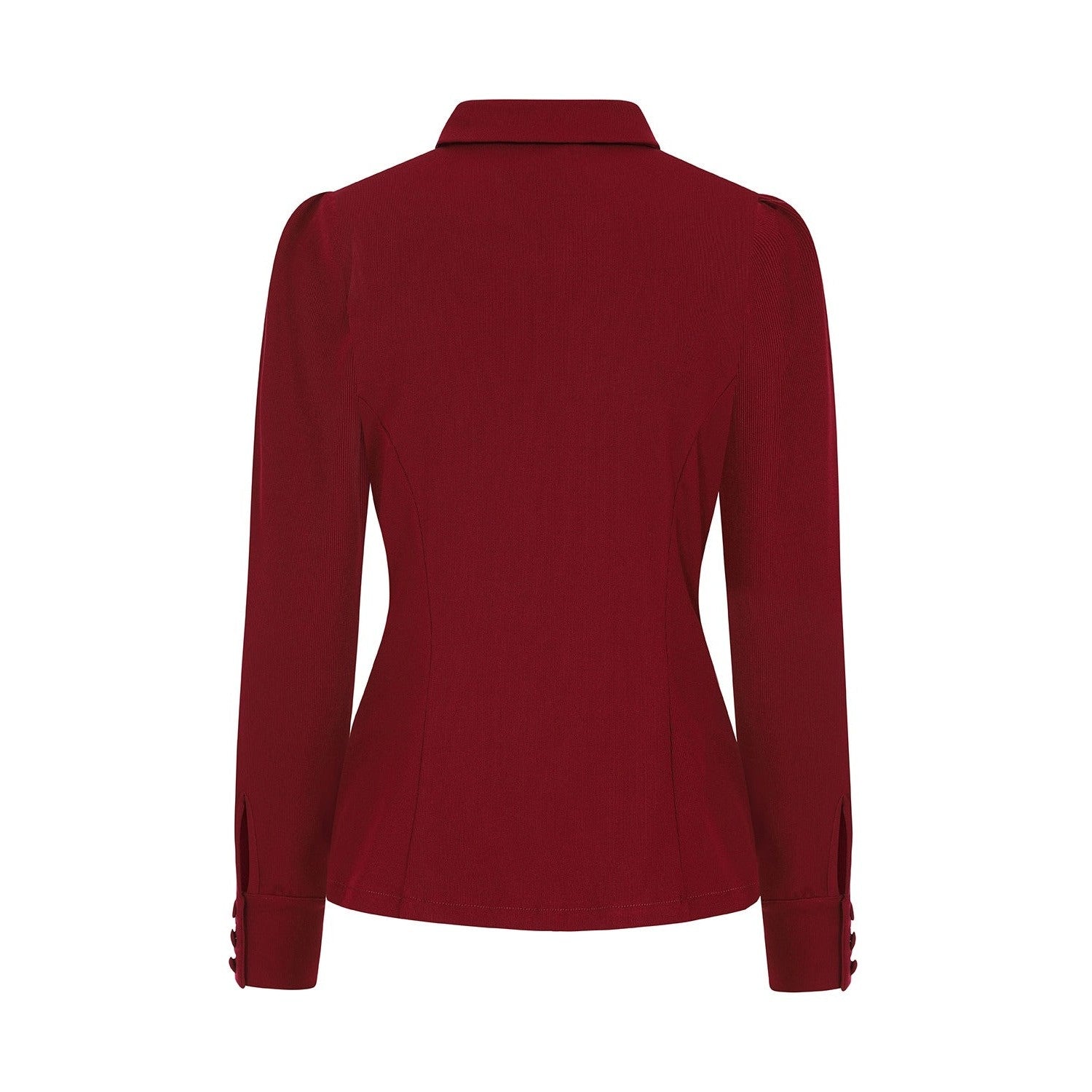 Burgundy long sleeve shirt top in red