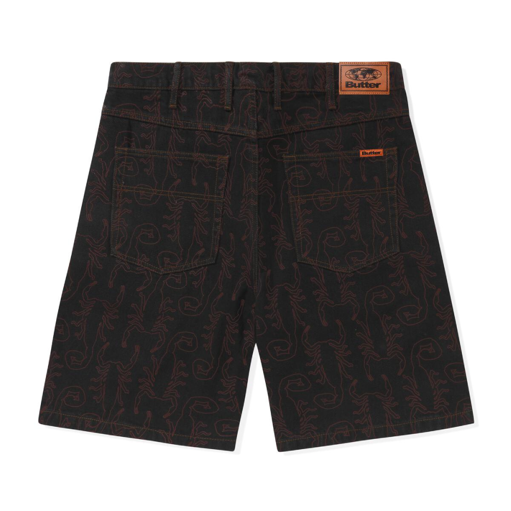 Butter Goods Scorpion Denim Shorts Black Washed