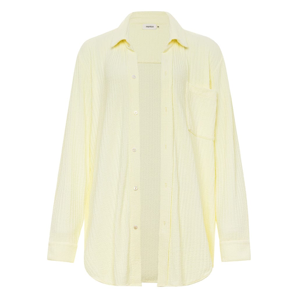 Buttercream Ribbed Long Sleeve Button Down Shirt