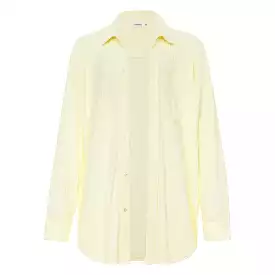 Buttercream Ribbed Long Sleeve Button Down Shirt