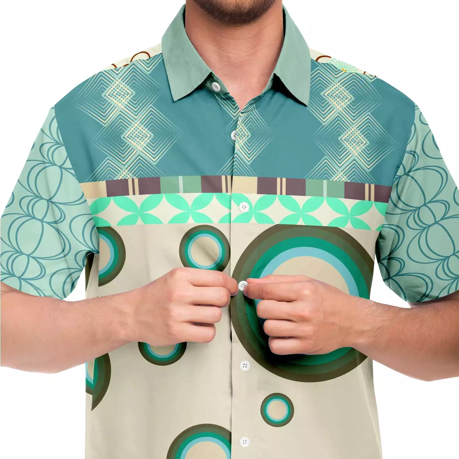 Button Down Circle Time Short Sleeve Shirt