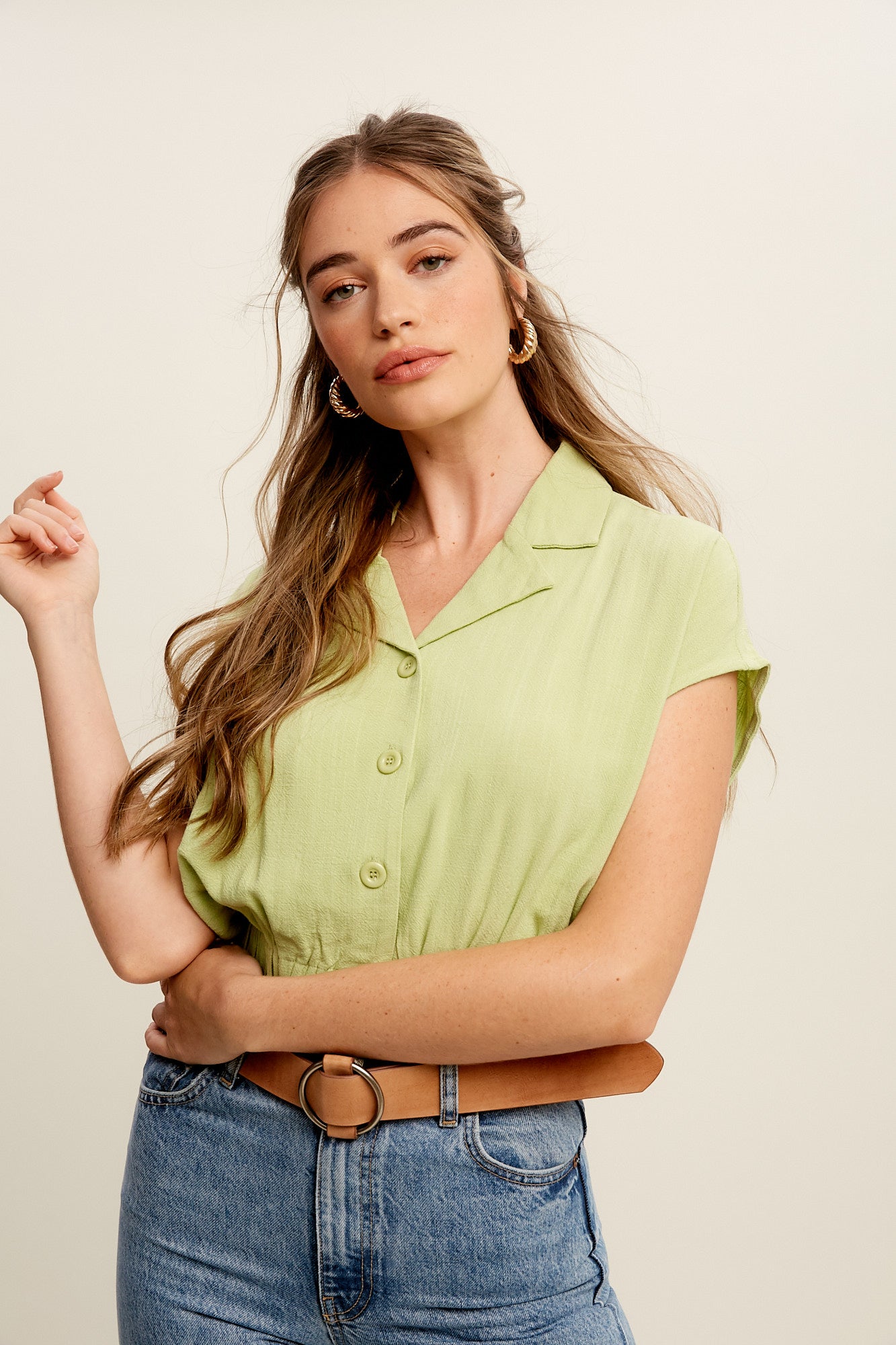 Buttondown crop top