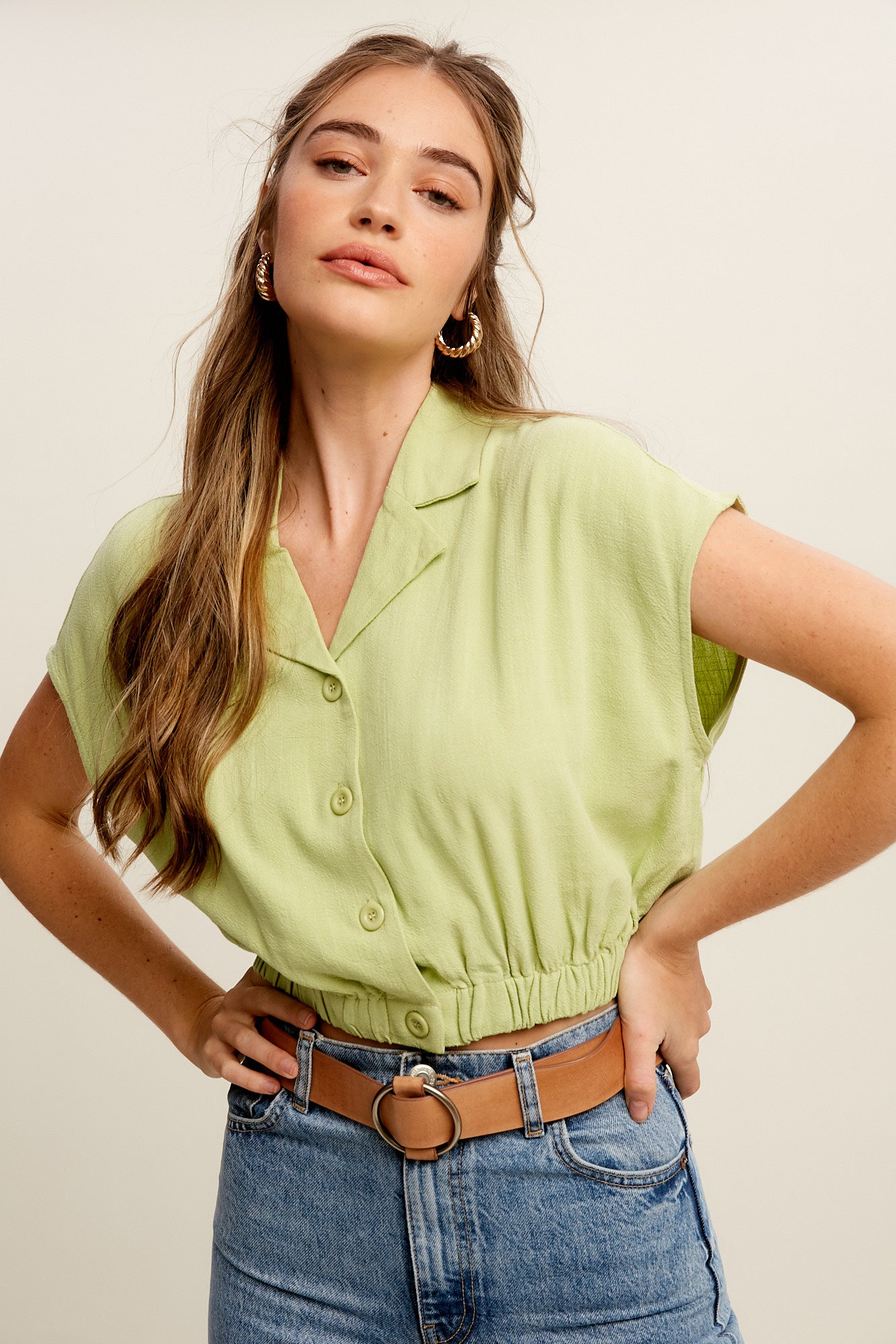 Buttondown crop top