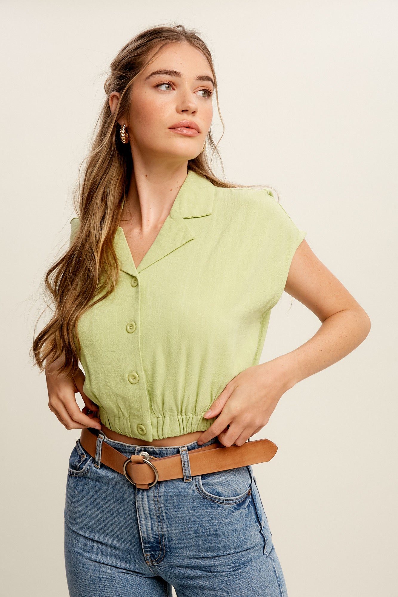 Buttondown crop top