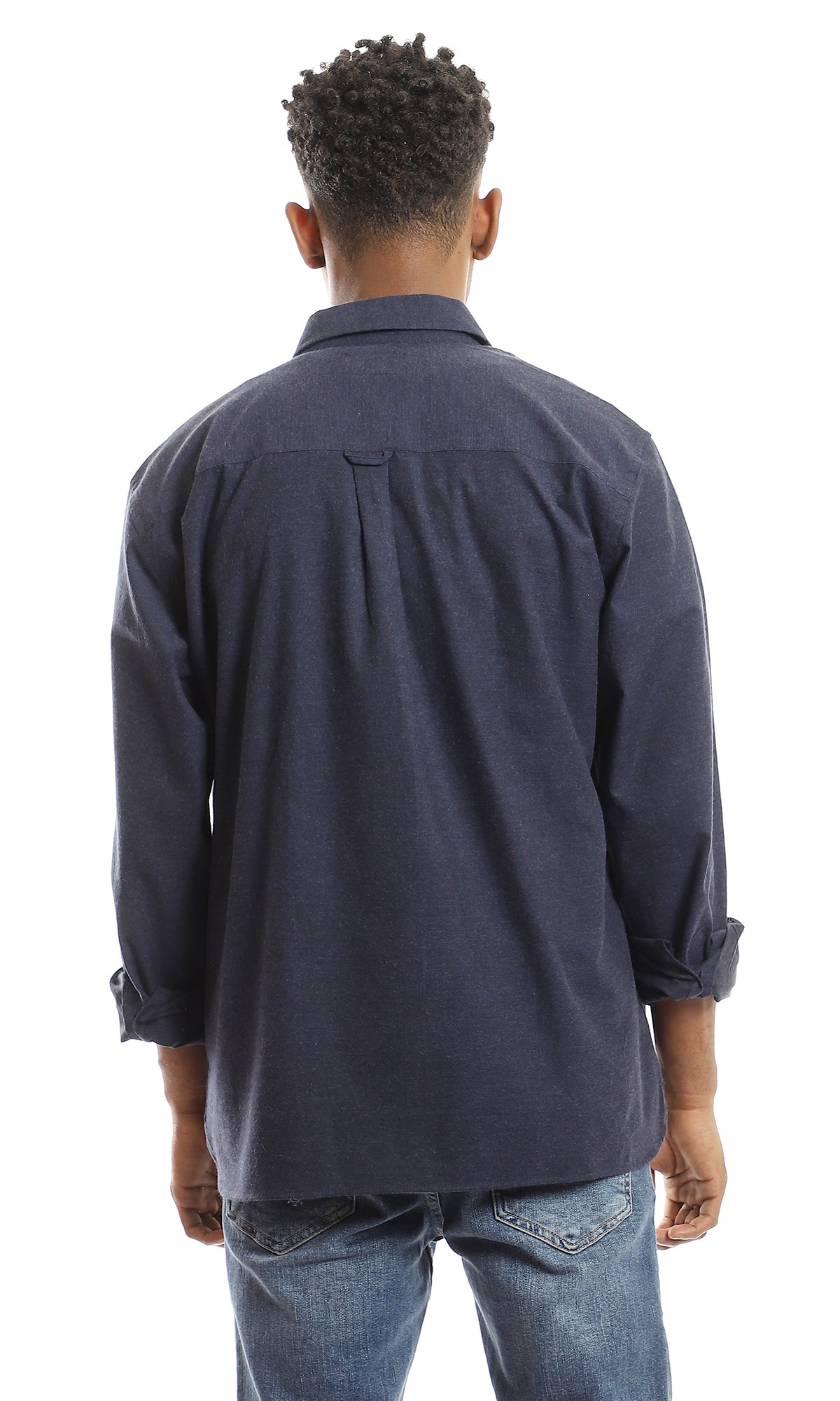 Buttoned Navy Blue Shirt - Simple and Full | 98182