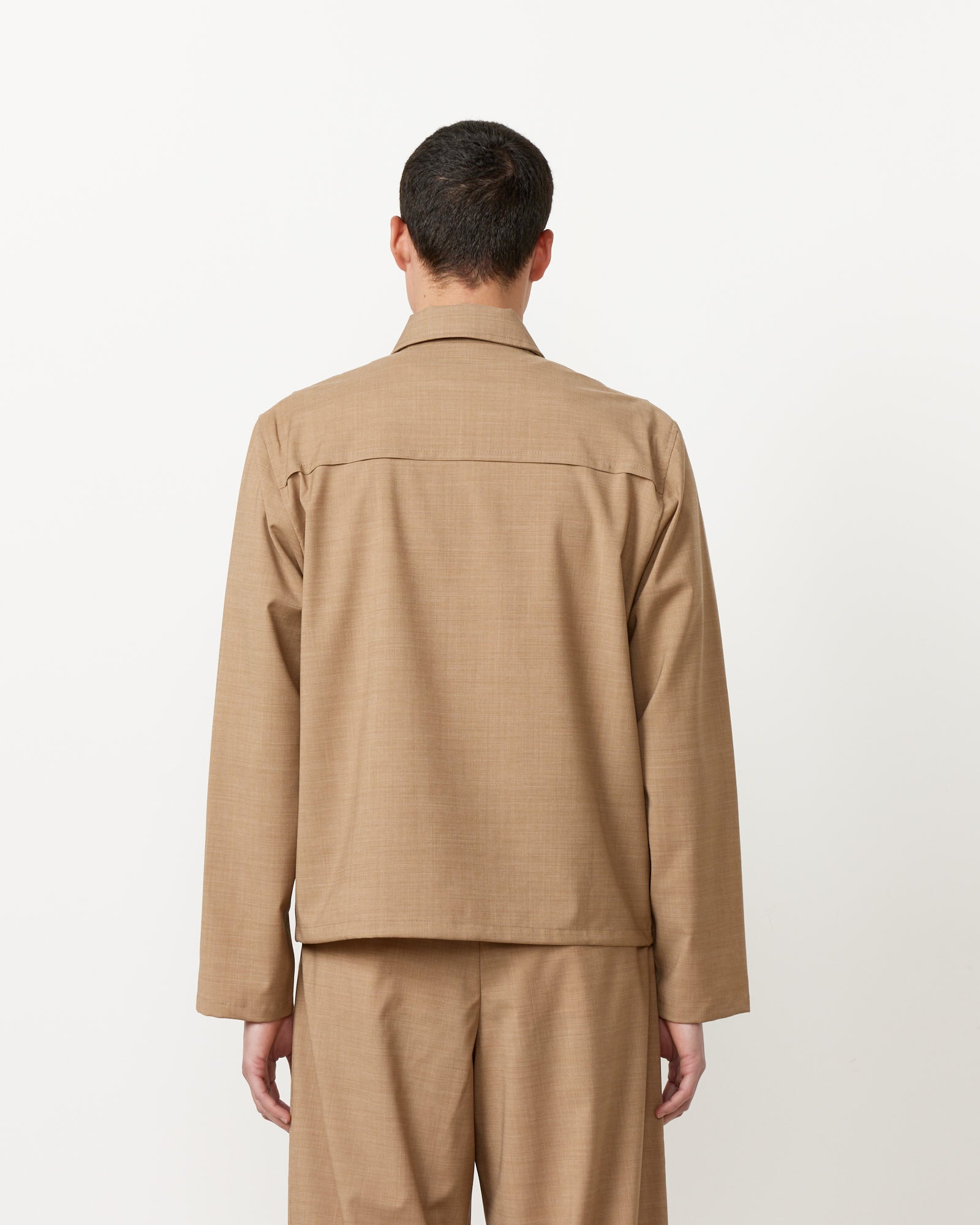 Camel Nylon Wool Overshirt - Top Result