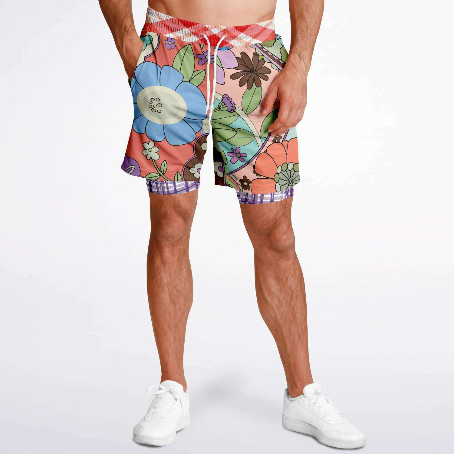 Compression Activity Shorts - Serendipity Peach Floral