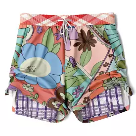 Compression Activity Shorts - Serendipity Peach Floral