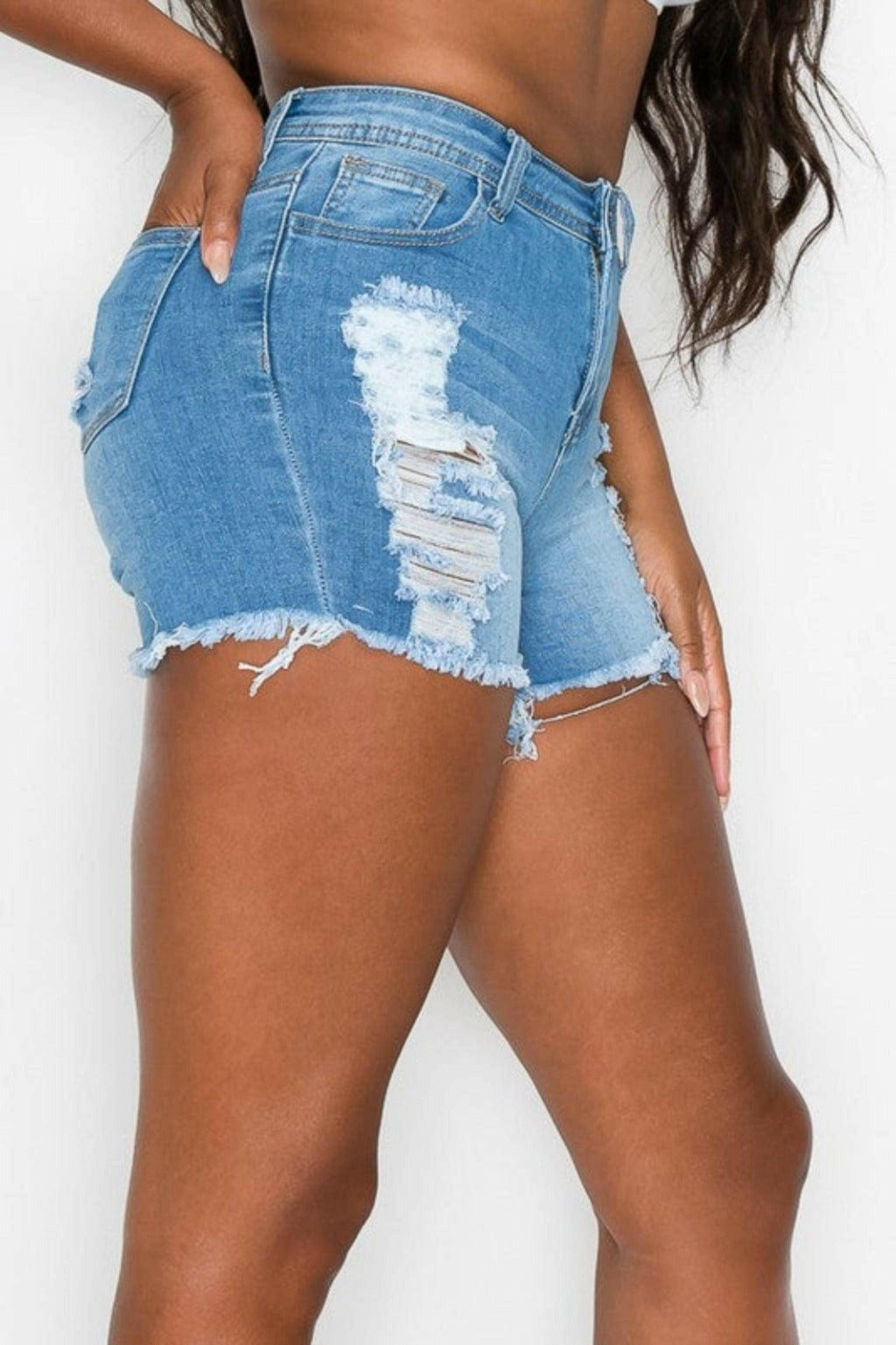 Cool denim shorts to stay comfortable all day.