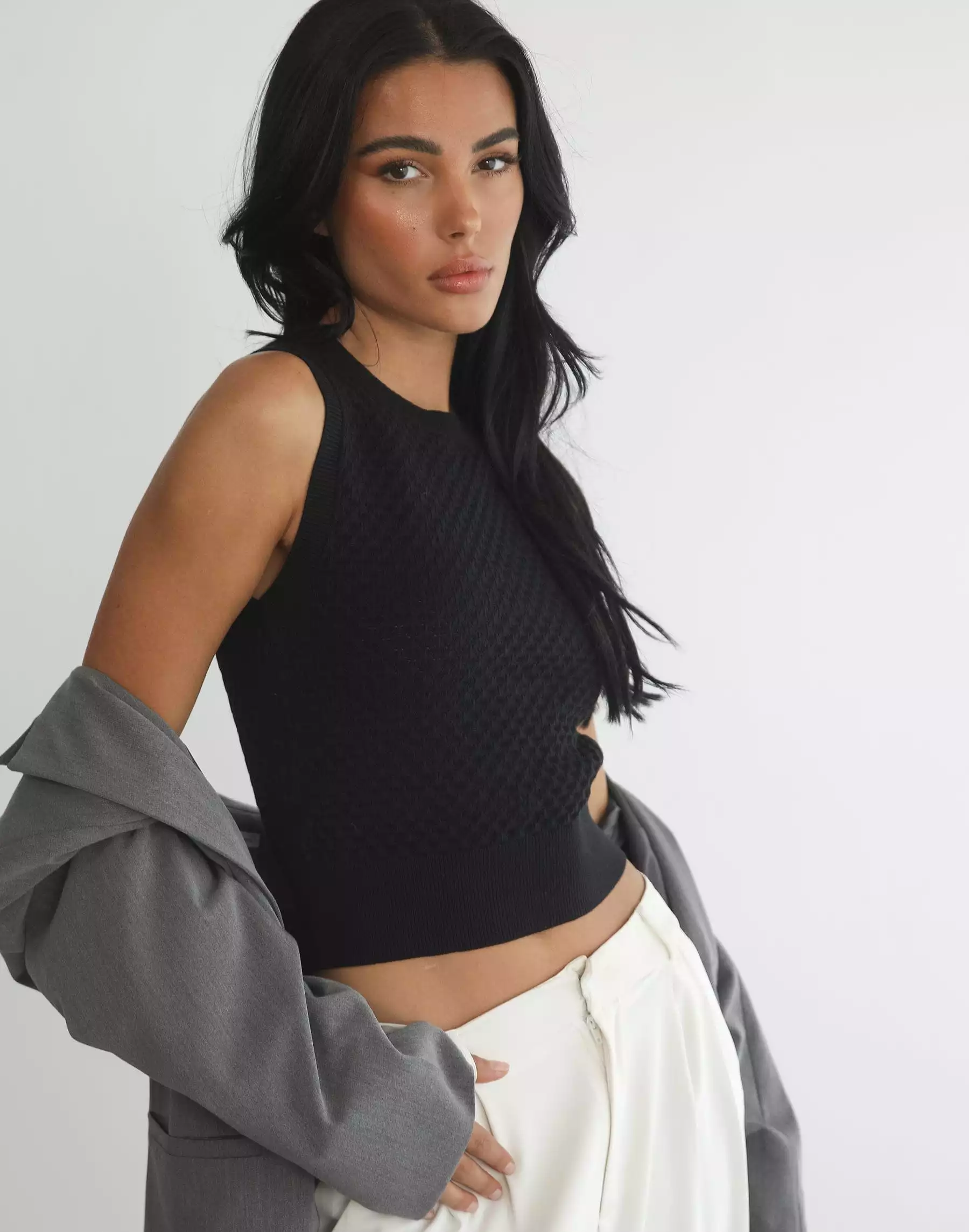 Cooran black crop top