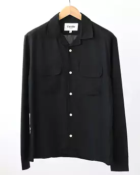 Corridor Black Lyocell Camp Collar Long Sleeve Shirt