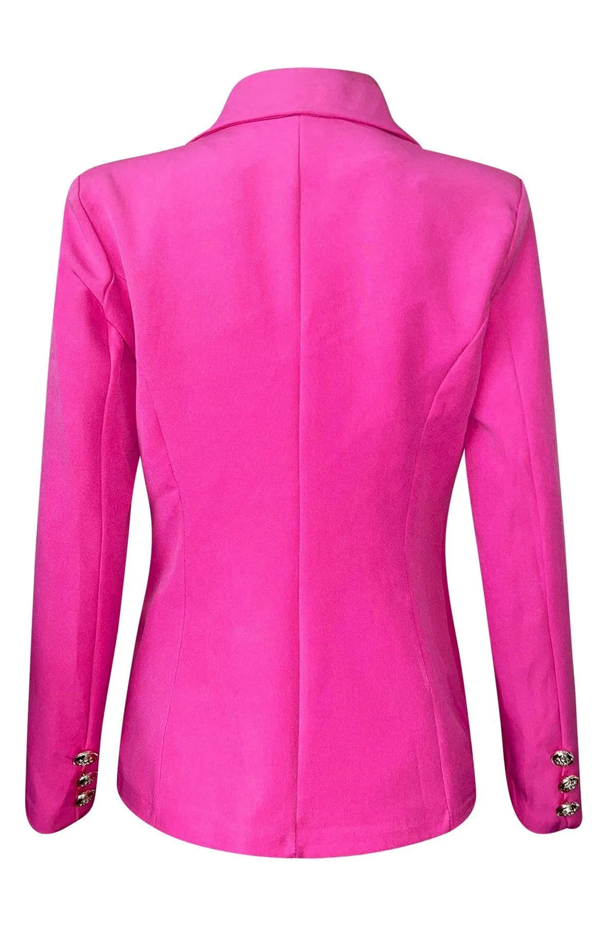 Hot Pink Cortana Button Detail Blazer Jacket