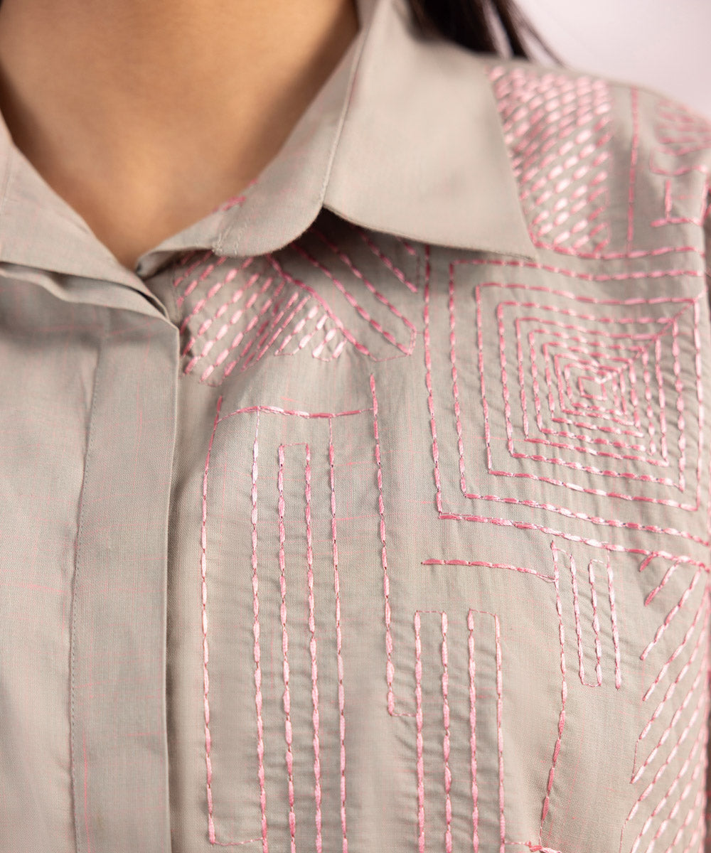 Cotton Shirt with Embroidery