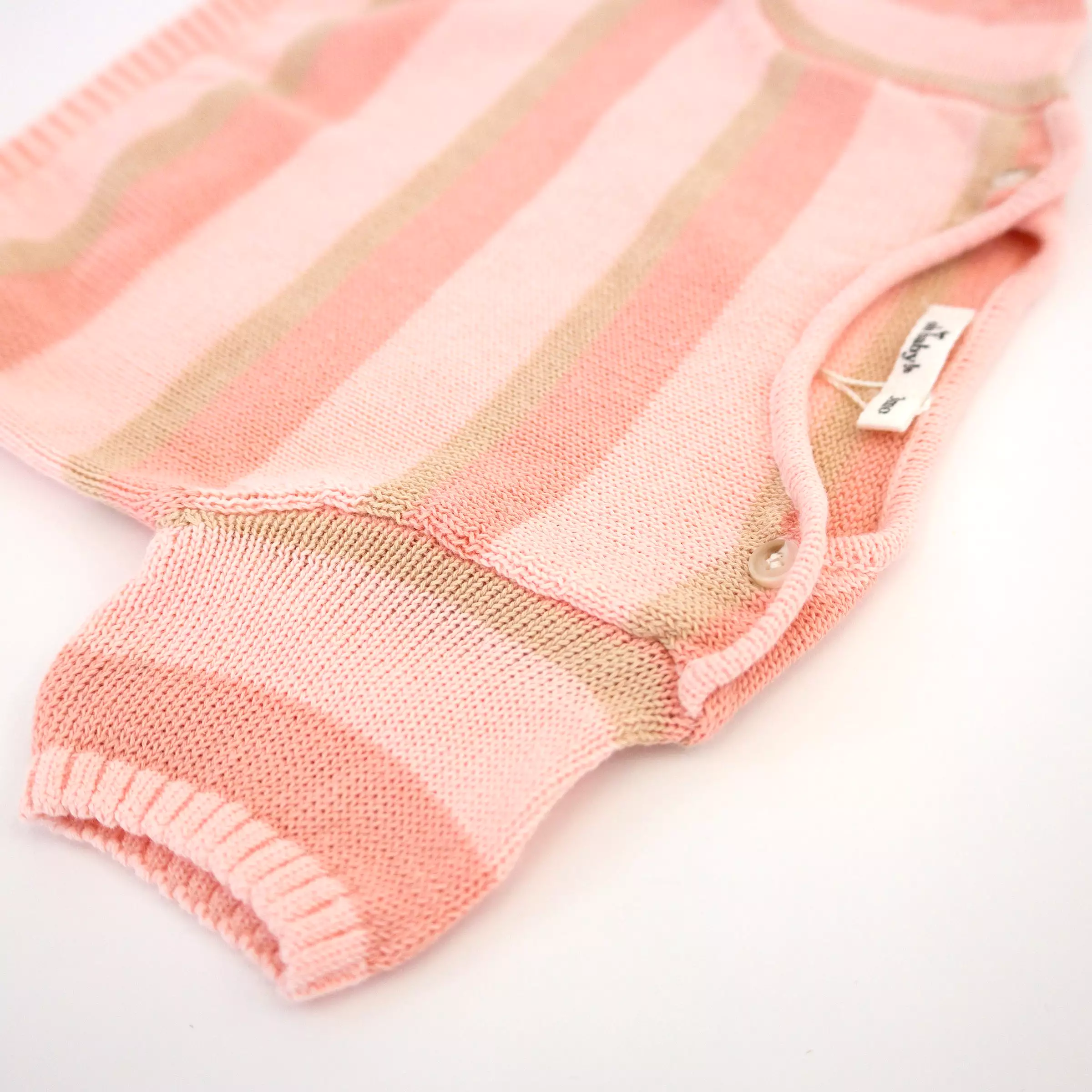 Country Club Knitted Short Set - Apricot Stripe