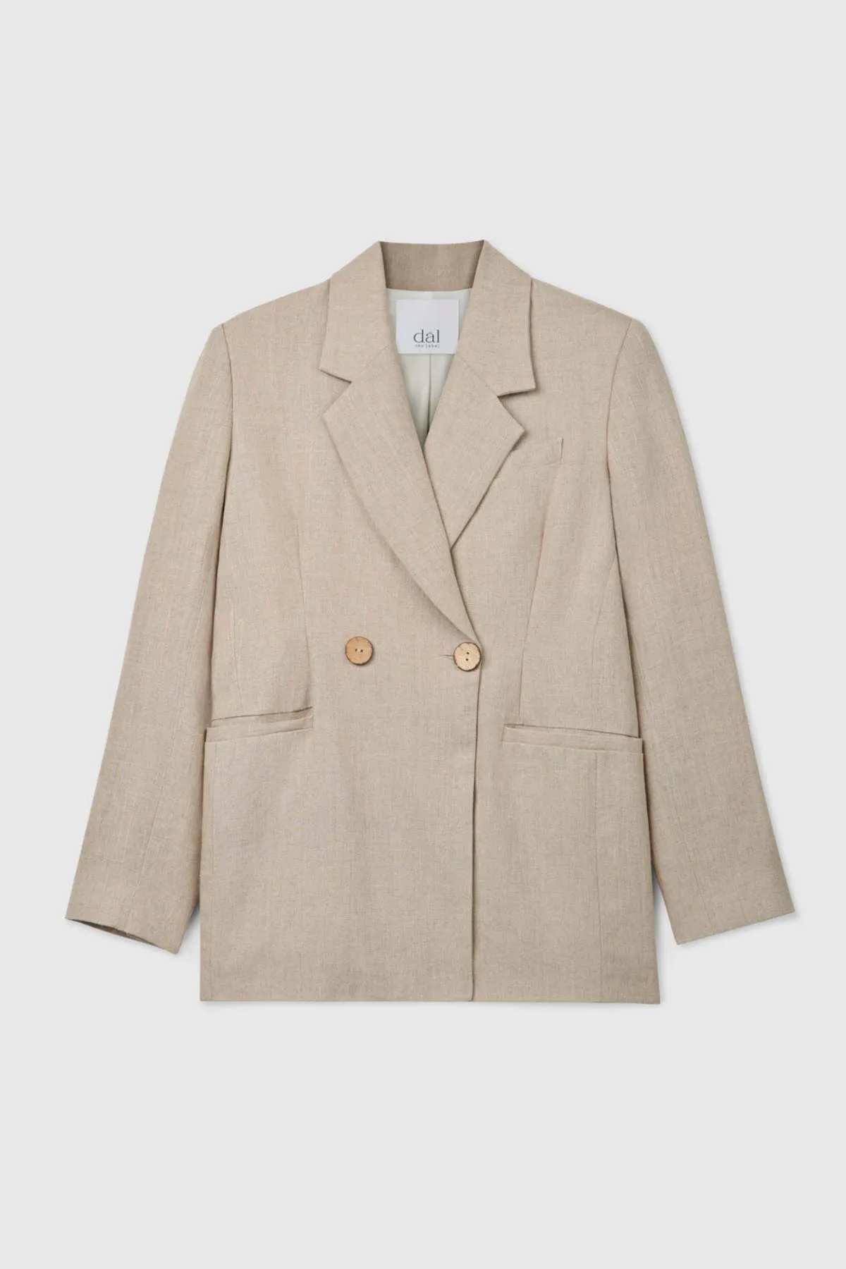 dalthelabel Linen Double-Breasted Blazer