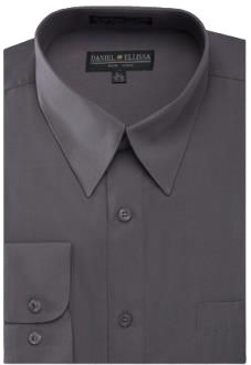 Daniel Ellissa Basic Dress Shirt Charcoal DS3001 - Convertible Cuff