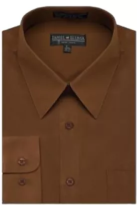 Daniel Ellissa basic dress shirt convertible cuff DS3001 brown - Shop Now