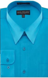 Daniel Ellissa Basic Dress Shirt Convertible Cuff DS3001 Turquoise